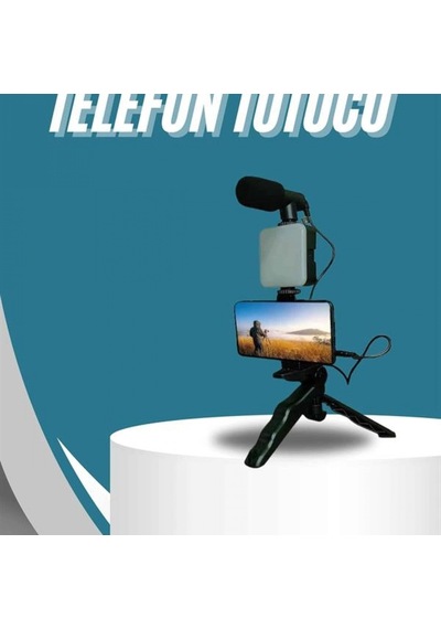 Video Making Kit Mini Led Işıklı Telefon Tutucu Vlog Çekim Seti