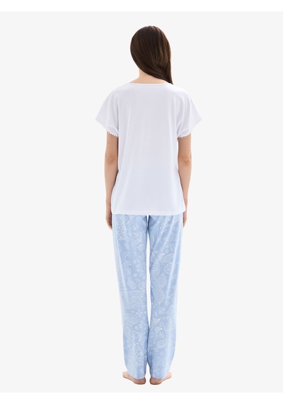 Kadın Pijama Takımı 52027 - Beyaz Beyaz