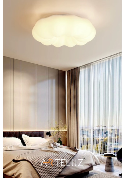 Luxury Bulut Model Modern Plafonyer Avize 45 Cm Beyaz