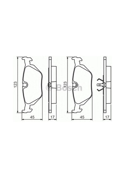 BOSCH 986460964 Fren Balatası Arka Wva 20180 123.1×44.9×17 Mm 0986Tb2146