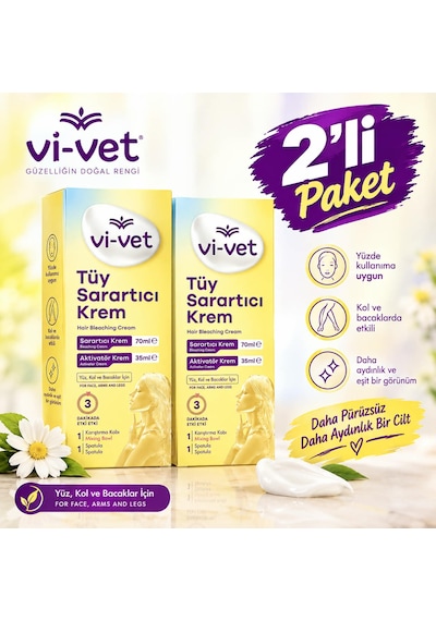 Vi-vet Tüy Sarartıcı Krem X 2 Adet