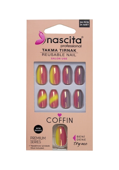 Nascita Coffin Takma Tırnak Renkli 24 Lü Set Nasnaıl00184