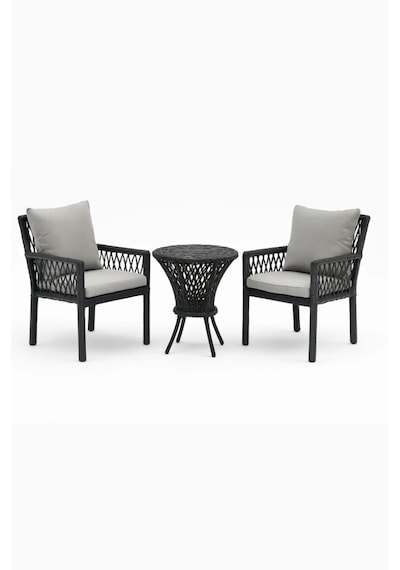Alya Raddan 1+1 Bistro Set Minderli 2 Kişilik Bahçe Oturma Grubu