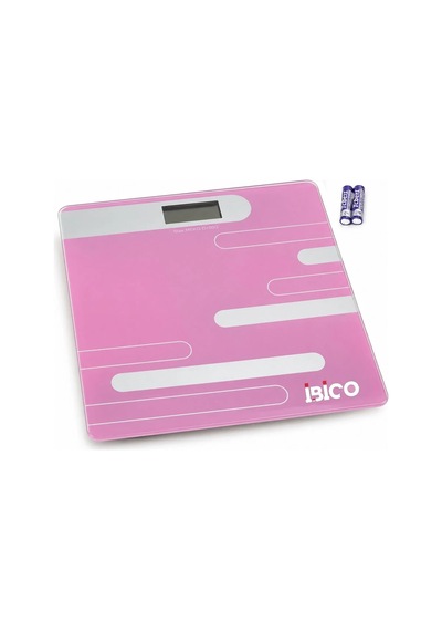 Dijital - Pilli Renkli Cam Banyo Baskül Terazi Tartı Lcd Ekran 180kg/50gr 26x26cm İ11-024 5468 Çok Renkli