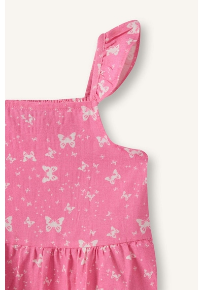 Defacto %100 Pamuk Askılı Poplin Elbise Kız Bebek H8453a526hspn160 Pembe-pn160
