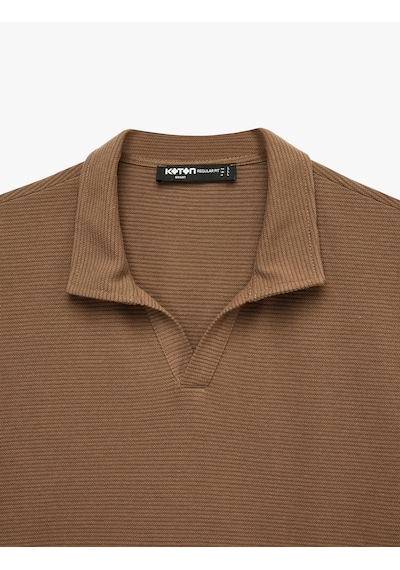 Koton Regular Fit Kısa Kollu Dokulu Basic Polo Yaka Tişört Kahverengi 6sam10091mk Kahve Koton Regular Fit Kısa Kollu Dokulu Basic Polo Yaka Tişört Kahverengi 6sam10091mk Kahve
