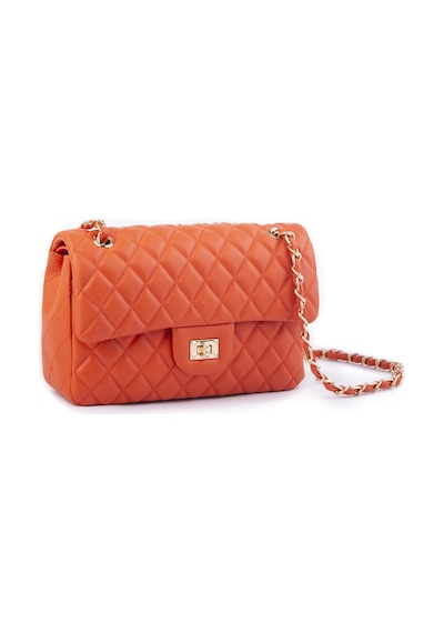 Nas Bag Kadın Çapraz Çanta Büyük Boy Zincirli Kapitone Turuncu Nova En:26 Boy:16 Cm Turuncu