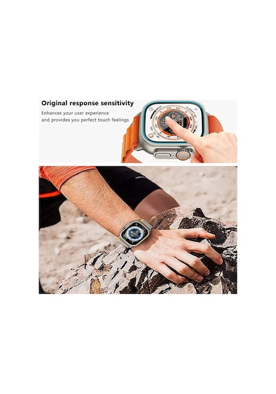 Apple Watch Ultra 49mm Uyumlu Kolay Kurulum Aparatlı Temperli Cam Ekran Koruyucu