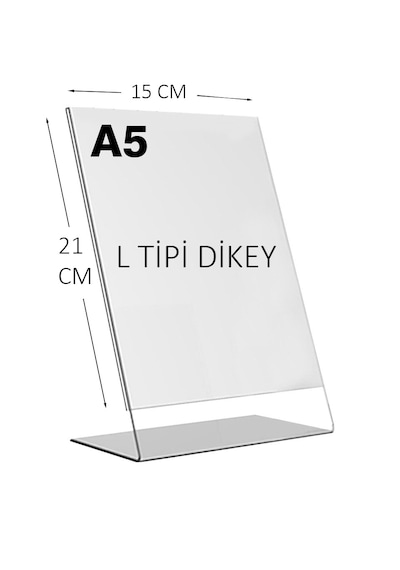 Heroglas A5 L Tipi Dikey Masa Üstü Şeffaf Pleksi / Föylük-fiyatlık-menü-broşürlük