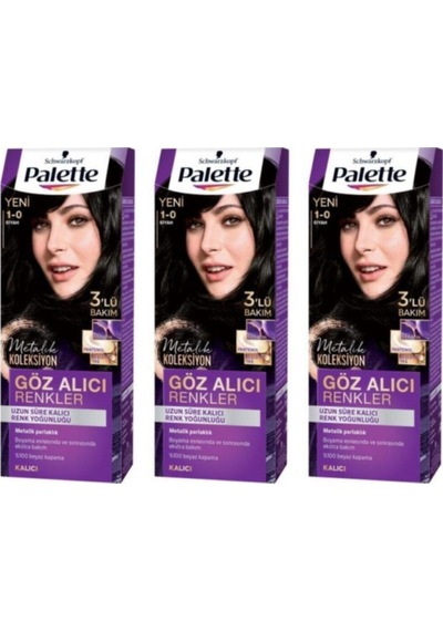 Palette Göz Alıcı Renkler Saç Boyası Siyah 3'lü