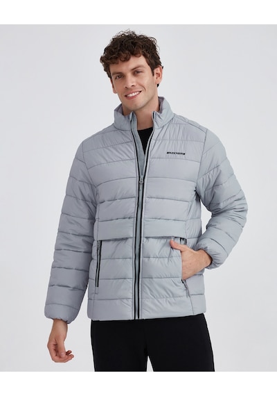 Skechers M Outerwear Padded Jacket Erkek Gri Mont S231242-035 Gri