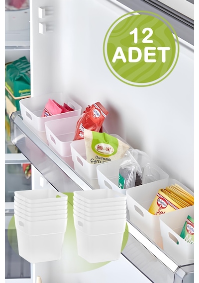 Mithra Life 12 Adet Buzdolabı Kapak İçi Düzenleyici Ve Banyo Organizer Mıt1104 Şeffaf