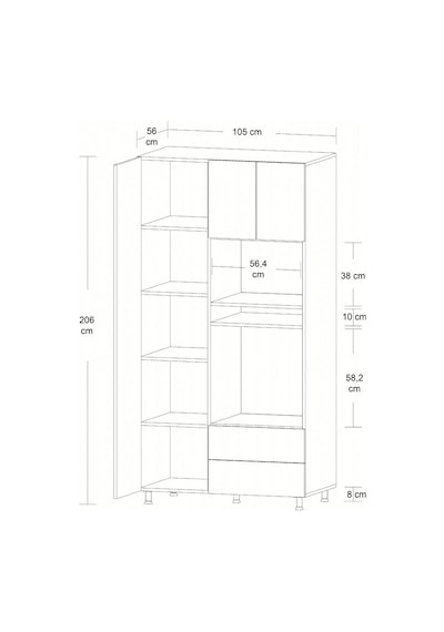 Mobilique Ankastre Fırın Ve Mikrodalga Mutfak Dolabı Mdf 600-00-104