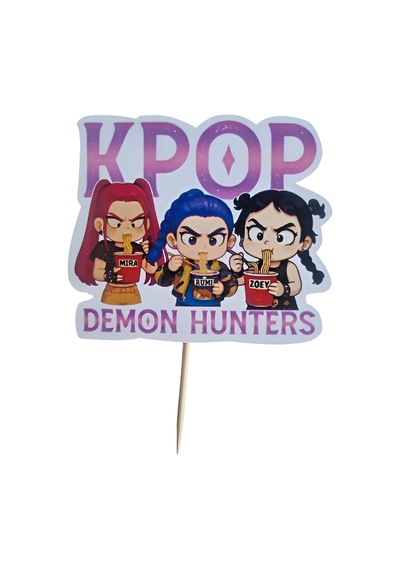 Lisanslı 10'lu Paket K-pop Huntrix Demon Hunters İblis Avcıları Kürdan Seti - Parti Ve Cupcake Süsü