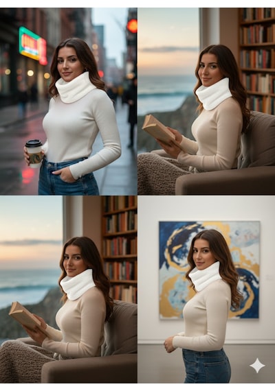 Leiste Kadın Peluş Boyunluk Peluş Boyunluk Welsoft Yılbaşı Hediyesi Isıtıcı Boyunluk Beyaz