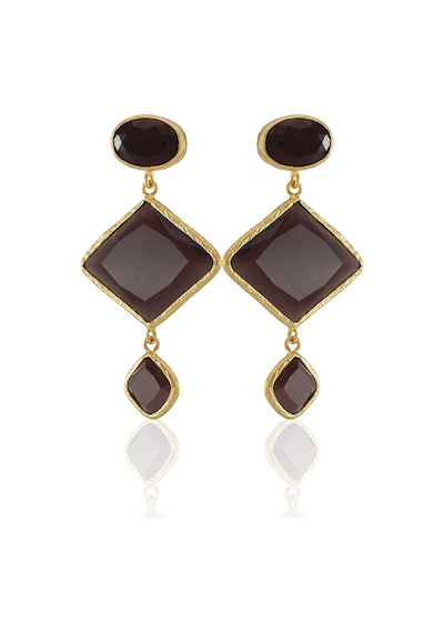 Kadir Jewellery 22 Ayar Altın Kaplama Kadın Sallantılı Küpe -el İşçiliği Ve Hipoalerjenik Küpe Kehribar 75003297