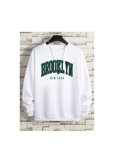 Magors Stıl-x Bisiklet Yaka Pamuklu Beyaz Renk, Brooklyn Baskılı Oversıze Sweatshırt Beyaz Magors Stıl-x Bisiklet Yaka Pamuklu Beyaz Renk, Brooklyn Baskılı Oversıze Sweatshırt Beyaz