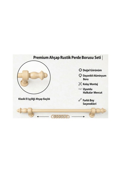 Naturel Krem Renk Ahşap Rustik - Alüminyum Borulu Ahşap Başlıklı Ahşap Ayaklı Perde Askısı - Halkalı Krem225cm - 866006877 Krem225cm Naturel Krem Renk Ahşap Rustik - Alüminyum Borulu Ahşap Başlıklı Ahşap Ayaklı Perde Askısı - Halkalı Krem225cm - 866006877 Krem225cm