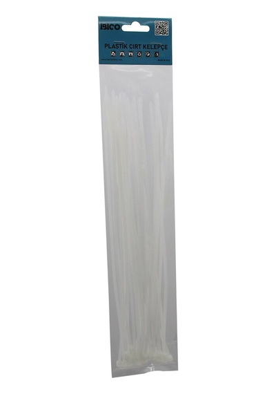 25pcs Beyaz 3.6x300mm Plastik Cırt Kelepçe 4741