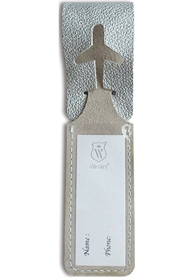 Vip Gift Bagaj Isimlik Valiz Bavul Etiketi Hakiki Deri Altın Gümüş