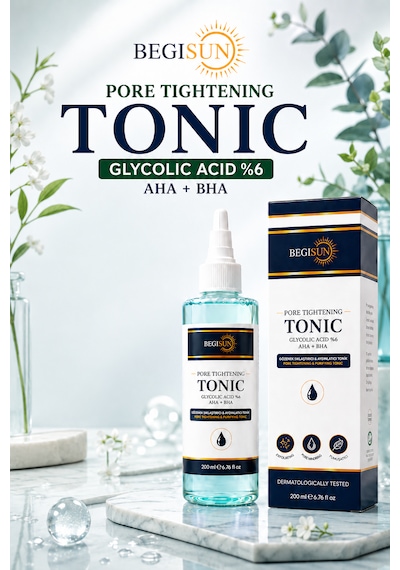 Begısun %6 Glikolik Asit Aha+bha Gözenek Sıkılaştırıcı Ve Arındırıcı Yüz Toniği 200 Ml