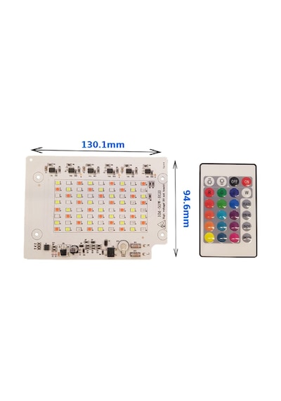 220 Volt 50 Watt SMD 2835 Hazır Projektör Çipi RGB IR Kumandalı PCB