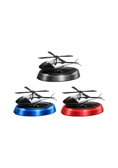 Güneş Enerjili Helikopter Araba Koku Difüzörü Kırmızı