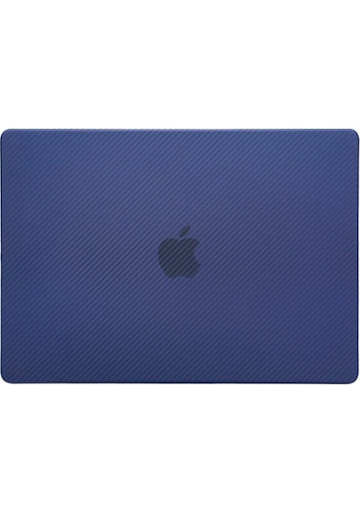Arabulalaca Apple Uyumlu MacBook Pro 14 A2779 2023 Karbon Desenli Kılıf Mavi