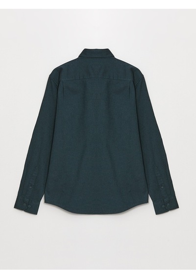 Lcwaıkıkı Classic Yeşil Regular Fit Uzun Kollu Gabardin Erkek Gömlek