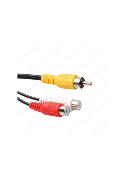 Rca Erkek 2 Rca Dişi Ses Adaptörü Y Bölücü Kablo