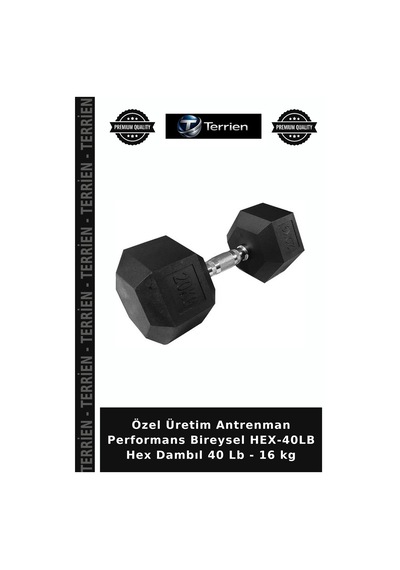 Özel Üretim Antrenman Performans Bireysel Hex-40lb Hex Dambıl 40 Lb - 16 Kg Diğer