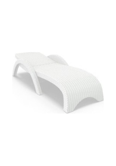 Omnipazar Trk-860 Siesta Fiji Rattan Desenli Ayarlanabilir Lüks Şezlong Beyaz