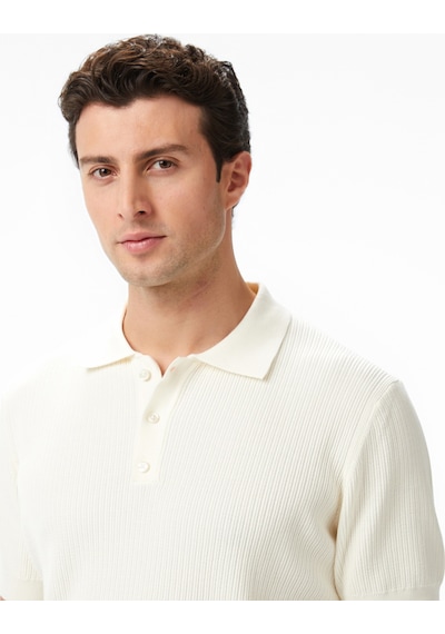 Nautica Erkek Krem Regular Fit Kısa Kollu Triko Düz S55110t Krem