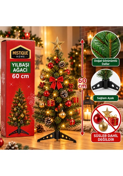 60 Cm Dekoratif Yapay Yılbaşı Çam Ağacı Mini Noel Ağacı