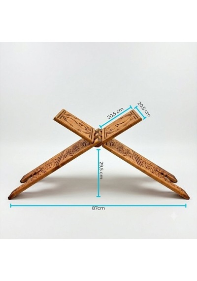 Ahşap Rahle Oymalı Battal 75Cm Oymalı Ahşap Rahle
