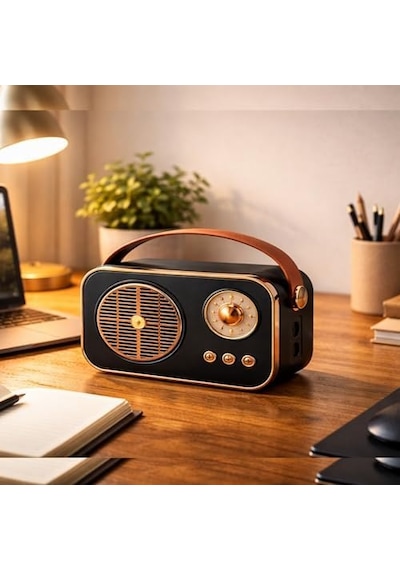 Nostaljik Bluetooth Hoparlör Retro Tasarım 5w Güçlü Ses, Usb Ve Tf Kart Destekli Taşınabilir Mini Hoparlör 1200mah Batarya Vintage Speaker