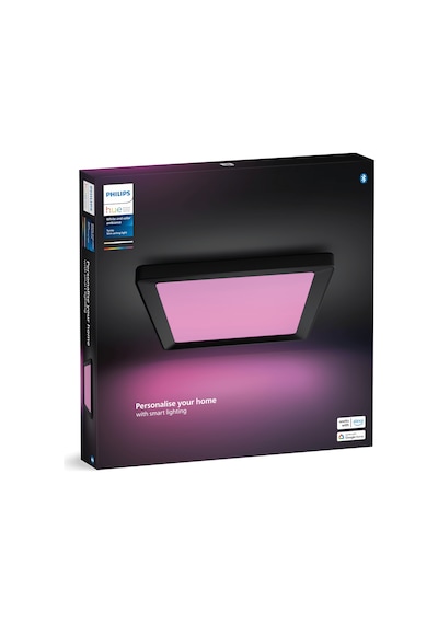 Philips Hue Tento Siyah Sıva Üstü Rgb Akıllı Led Panel Tavan Armatürü 30x30cm 1340 Lumen Renkli