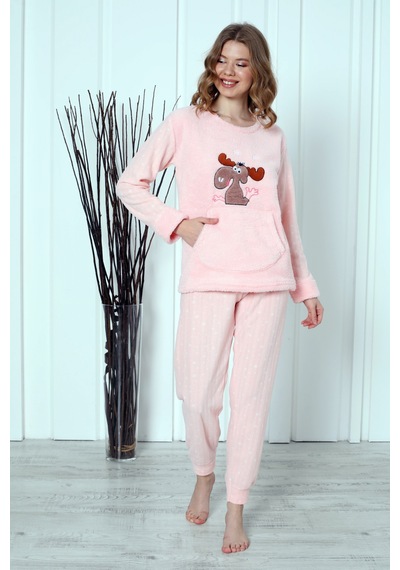 Wordex Fwn 04-3301 Peluş Welsoft Polar Kışlık Yumoş Geyikli Kadın Pijama Takımı Soft Pembe Wordex Fwn 04-3301 Peluş Welsoft Polar Kışlık Yumoş Geyikli Kadın Pijama Takımı Soft Pembe