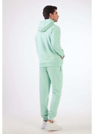 Dufy Mint Yeşili Kapüşonlu Kanguru Cepli Regular Fit Erkek Sweatshirt Mint Yeşili