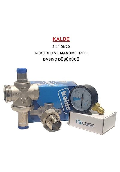 3/4" Dn20 Rekorlu Su Basınç Düşürücü + Case Manometre