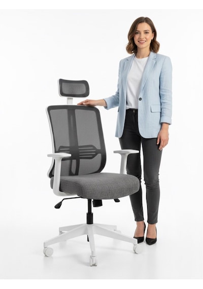 Zeon Büro Ofis Sistemleri // Comfort White Yönetici Koltuğu Ofis Çalışma Koltuğu Beyaz