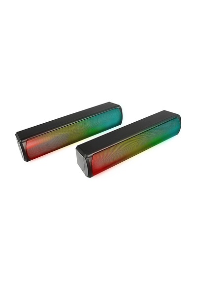 Mıkado MD-183 2.0 3W 2 Bluetooth RGB Aydınlatmalı Usb + 3.5 MM Usb 5V Hoparlör - Siyah