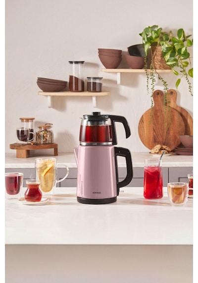 Karaca Tea Glass 2 in 1  Çelik Çay Makinesi ve Kettle