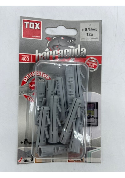 Tox Barracuda Plastik Dübel 8X40 Mm 12 Adet