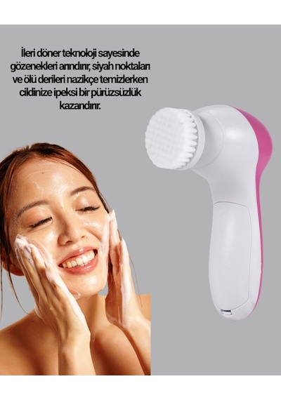 5 Başlıklı Yüz Masaj Aleti - Cilt Temizleme Peeling Siyah Nokta Ve Gözenek Bakımı