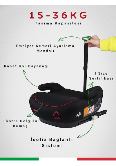 Prego Hera 15-36 Kg Emniyet Kemeriyle Kullanılabilen İsofixli Yük