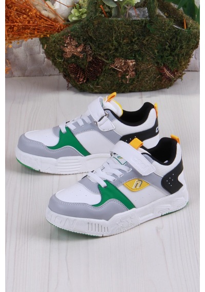 Fort Cool Prax Rahat Hafif Sneaker Erkek Çocuk Ayakkabı Beyaz-Yeşil