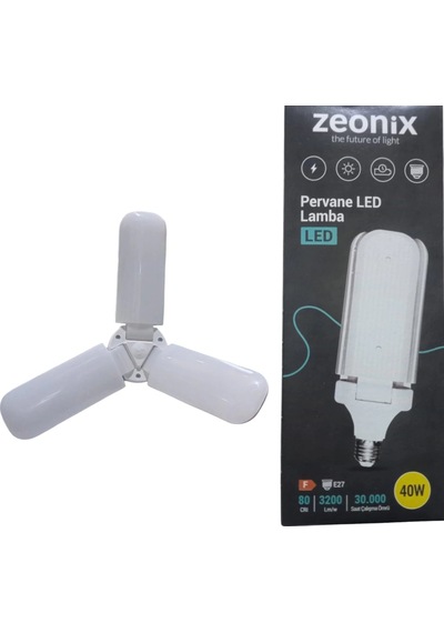 Zeonix 40w 3 Kanatlı Pervane Ampul Açık Gri