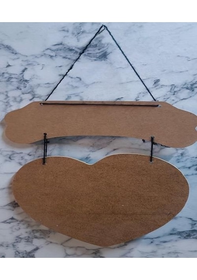 Hobi Adn Dekoratif Kapı Süsü Kalpli Model Ahşap Mdf Ham Cnc Kesim El Yapım Ahşap