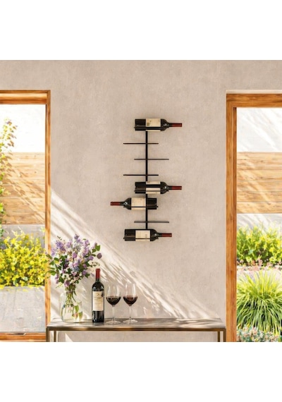 Rack And Cork - Modern Metal Şarap Rafı Duvara Monte Edilebilir 8 Şişelik Şarap Tutucu Minimalist Ev Bar Dekorasyonu Çok Renkli Rack And Cork - Modern Metal Şarap Rafı Duvara Monte Edilebilir 8 Şişelik Şarap Tutucu Minimalist Ev Bar Dekorasyonu Çok Renkli